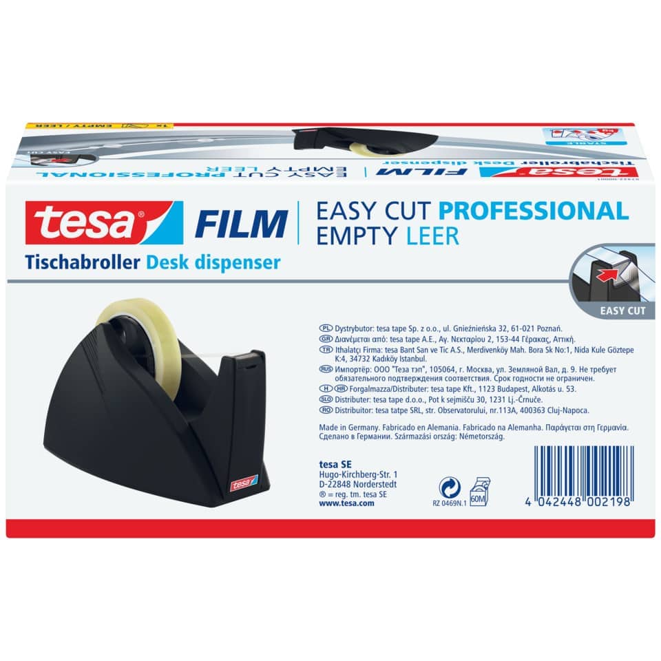 Tischabroller Easy Cut® Professional, 66mx25mm, schwarz TESA 57422-00001-02 TESA 57422-00001-01EasyCut