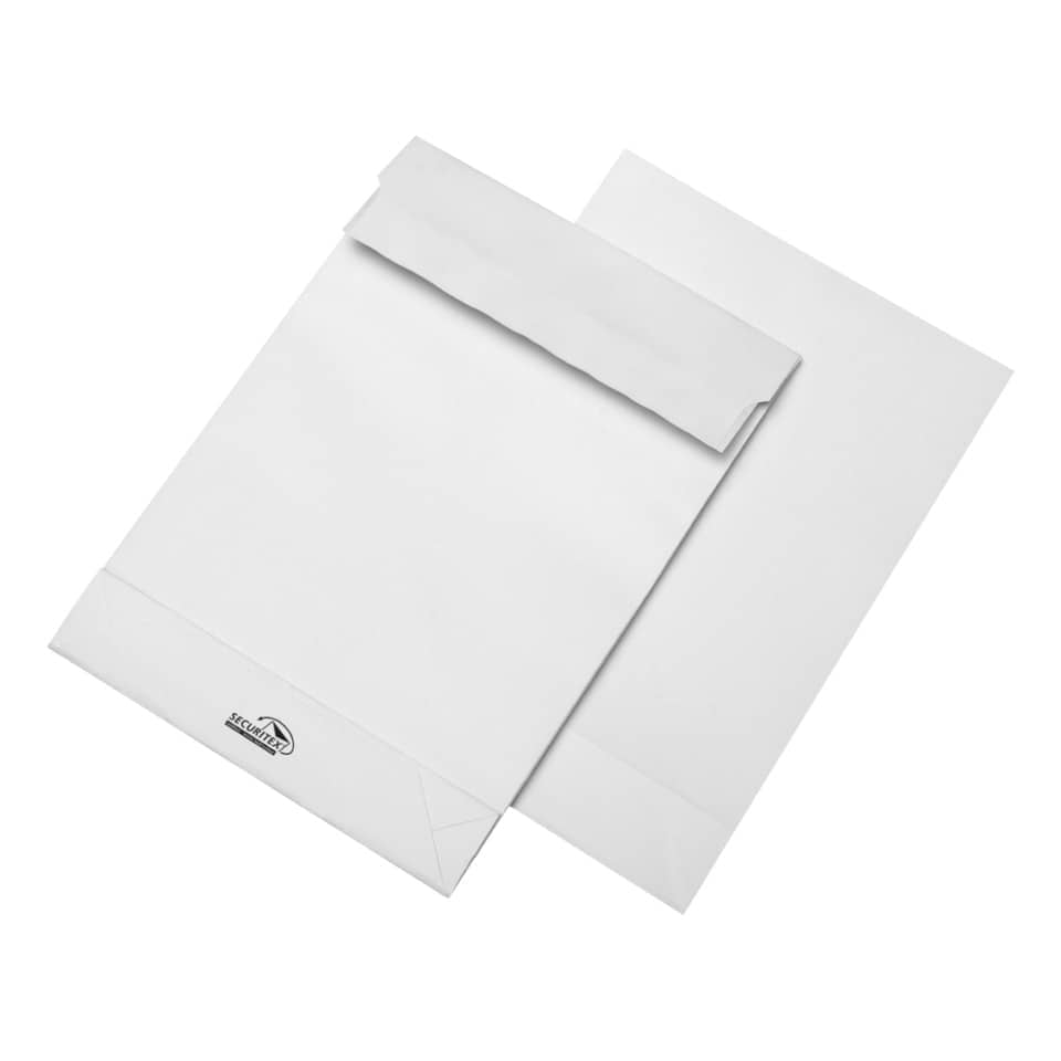 Versandtasche mit Falte, C4, 130g/m², Haftklebend, 100 Stück, weiß SECURITEX 30001215 SECURITEX 30001215 100ST