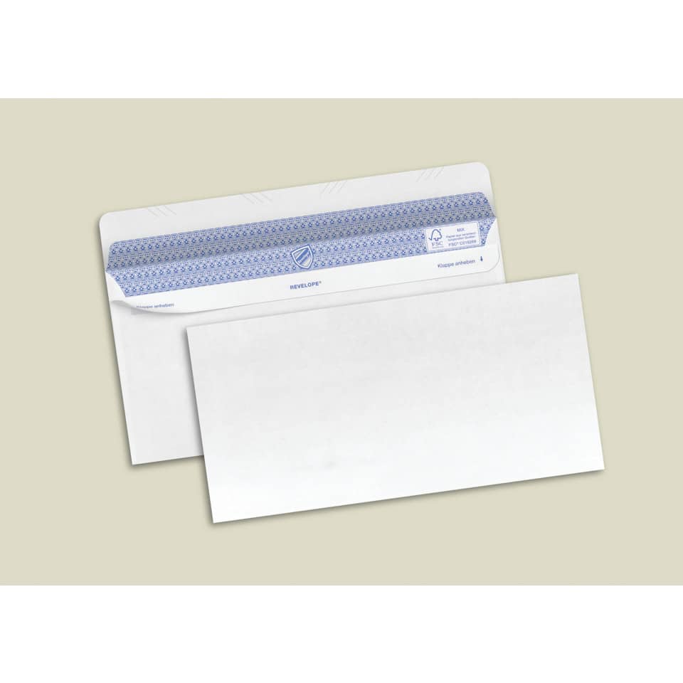 Briefumschlag ohne Fenster - Revelope®, DIN lang, 90g/m², 100 Stück, weiß PROFESSIONAL 30051789