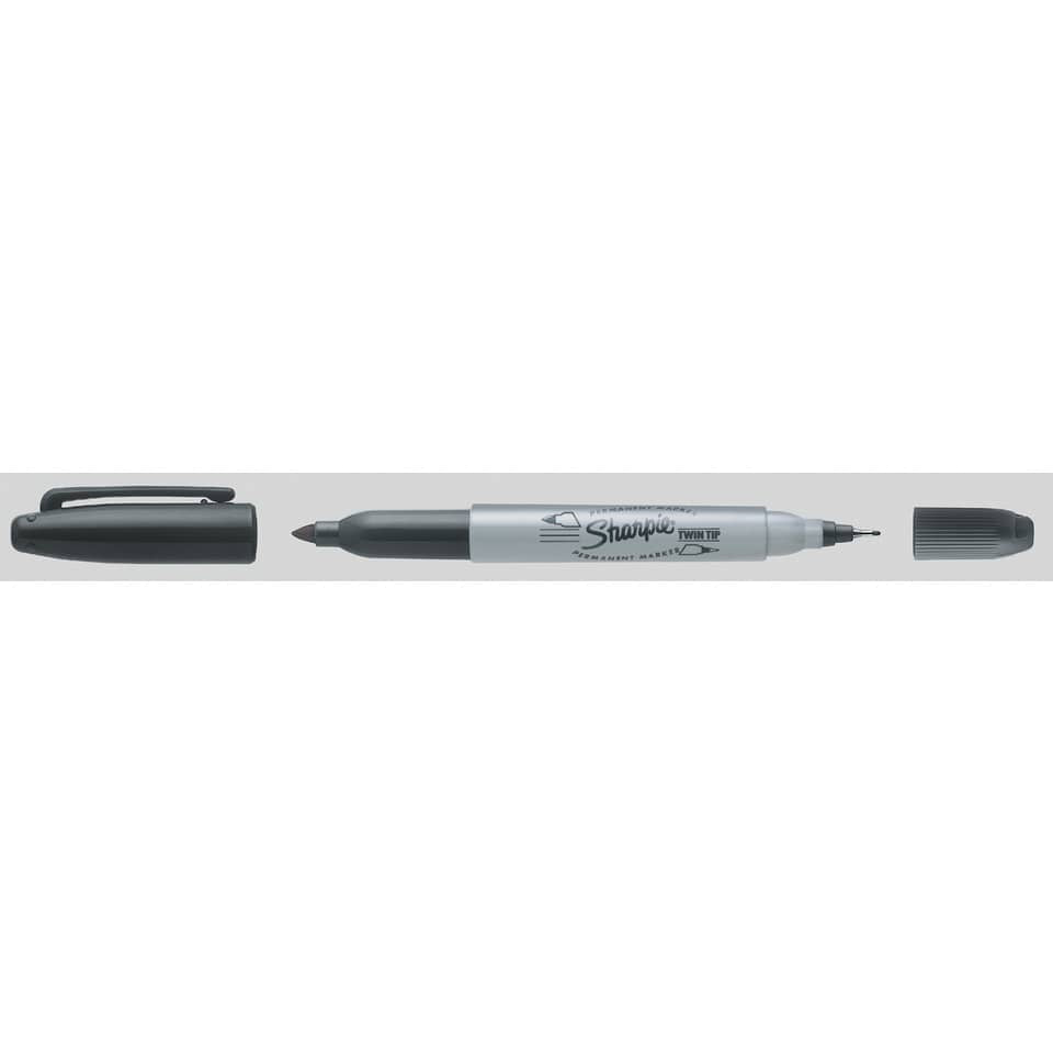 Permanentmarker Sharpie Twin Tip, 0,5-1mm, schwarz SHARPIE S0811100 PAPERMATE S0811100 schwarz