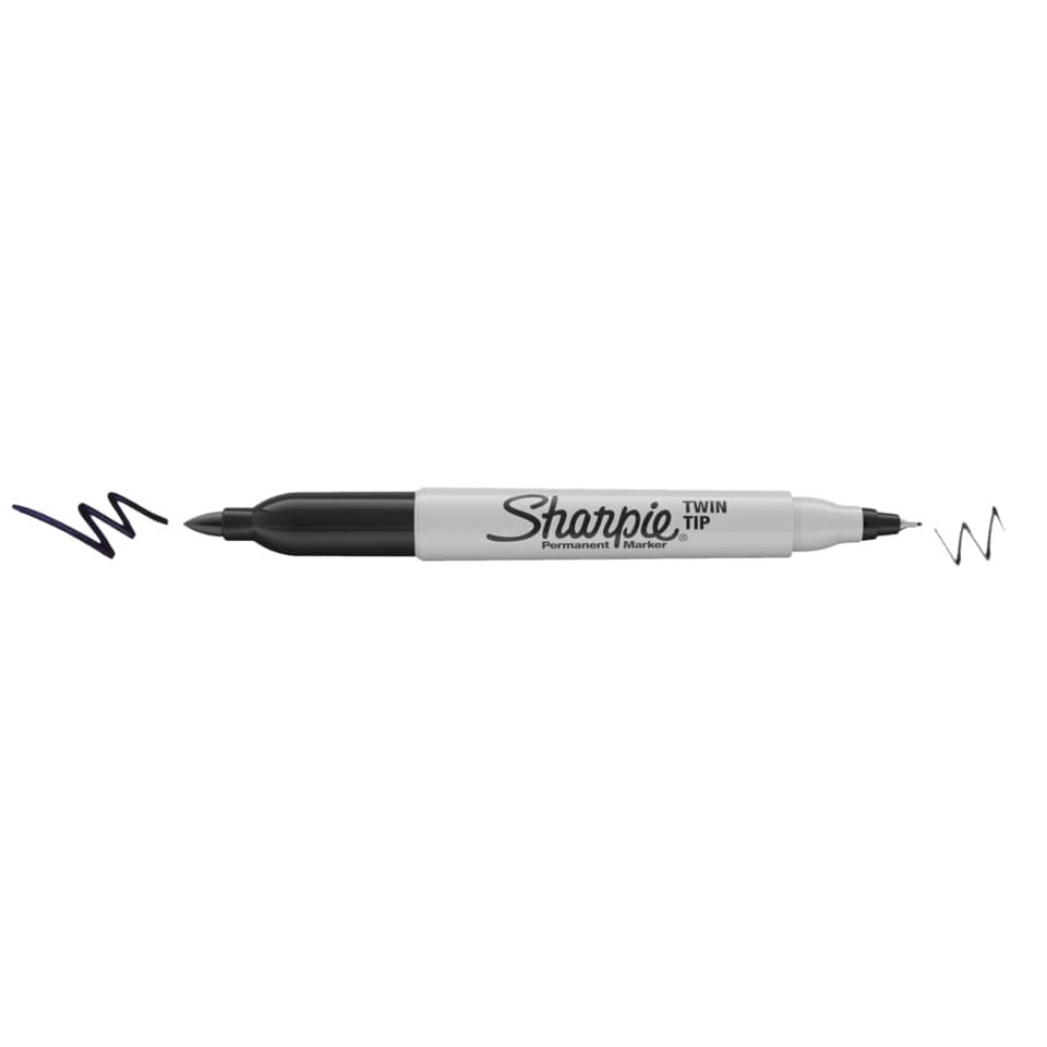 Permanentmarker Sharpie Twin Tip, 0,5-1mm, schwarz SHARPIE S0811100 PAPERMATE S0811100 schwarz