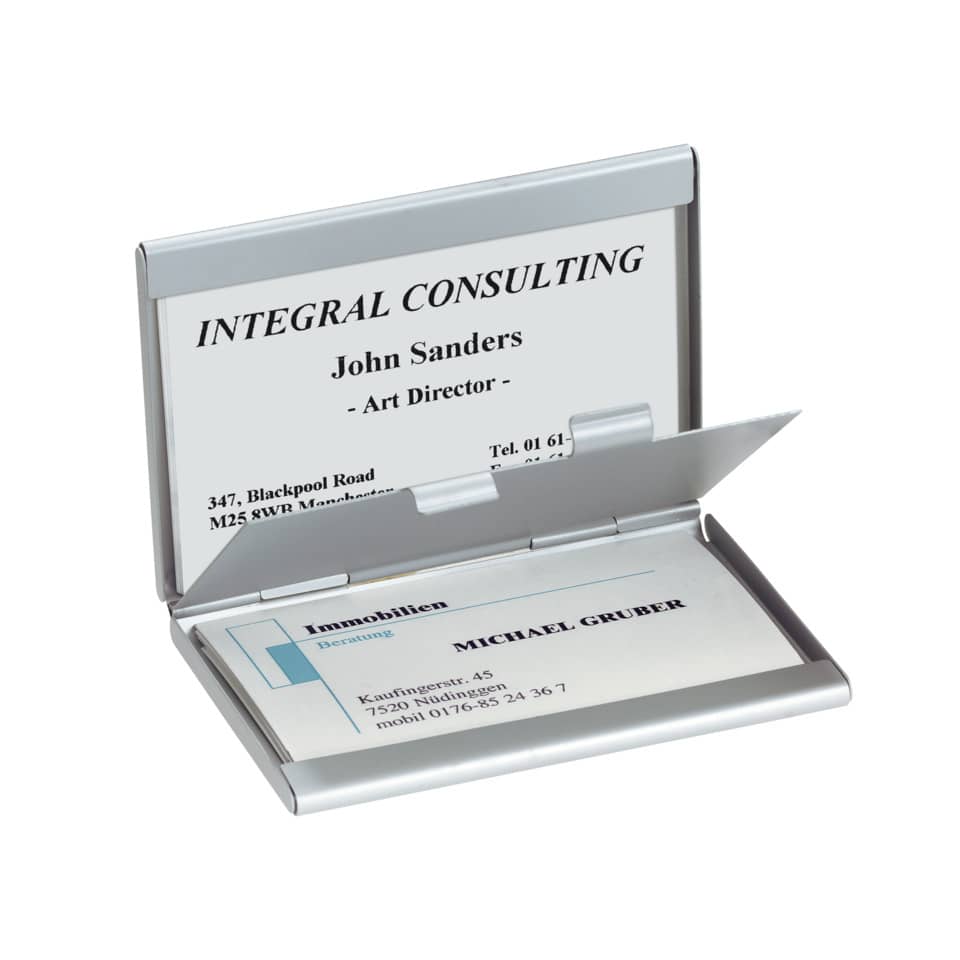 Visitenkarten-Etui Twin, 2 Fächer, Aluminium, silber matt SIGEL VZ136 SIGEL VZ136 Twin