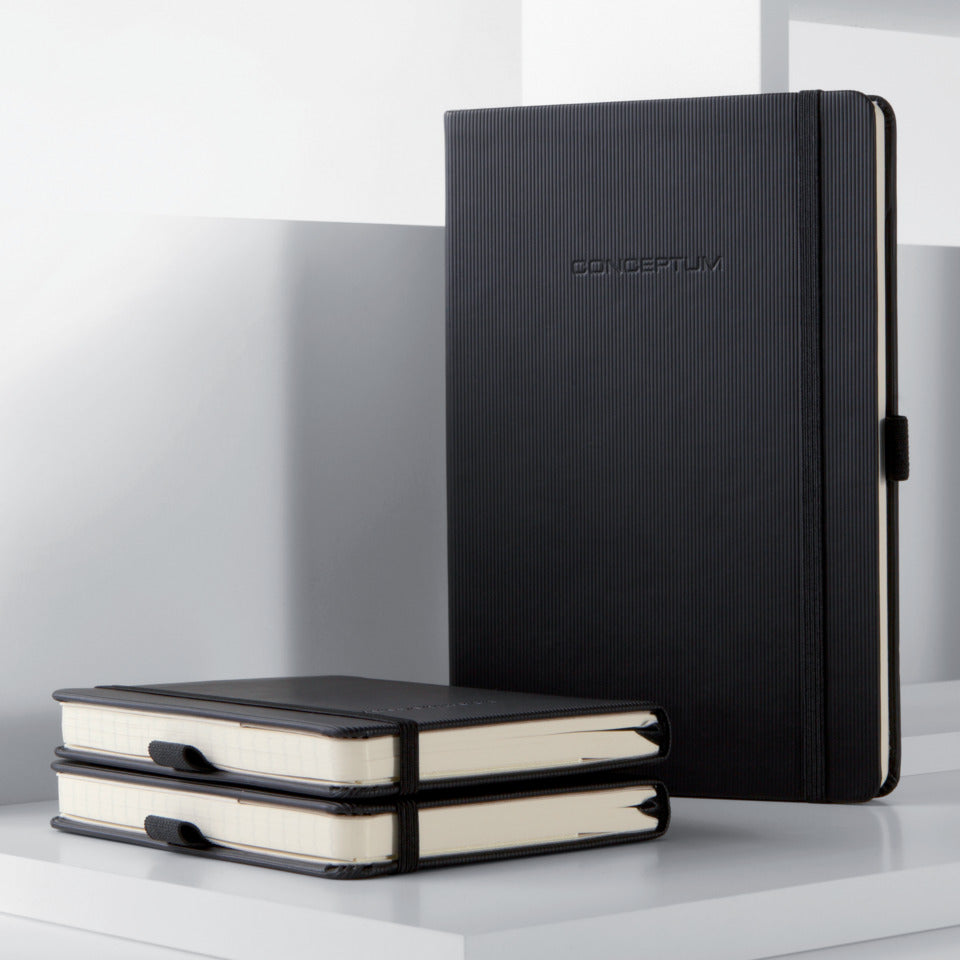 Notizbuch Conceptum Softcover, A4, 80g/m², 97 Blatt, kariert, schwarz SIGEL CO308 SIGEL CO308 Conceptum Softcover