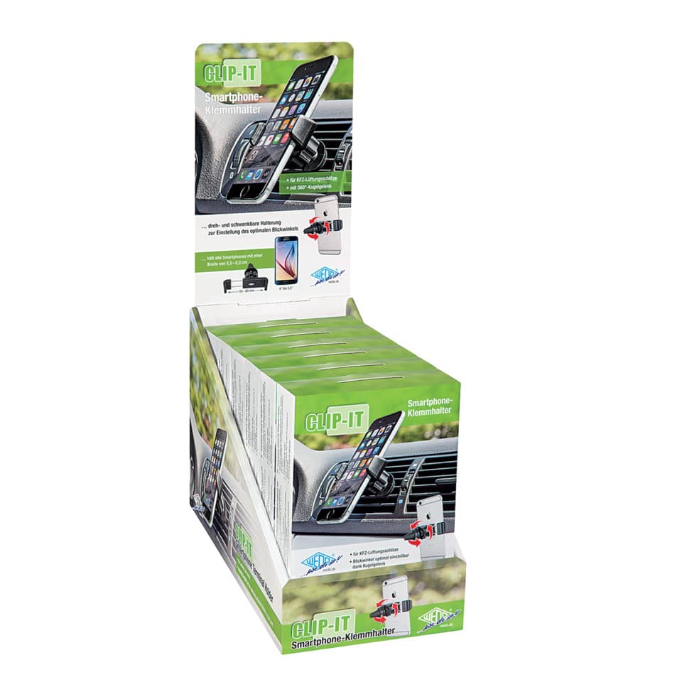 Smartphone-Halter Clip-it, schwarz WEDO 60 06101 WEDO 60 06101/60 05101 zum Klemmen