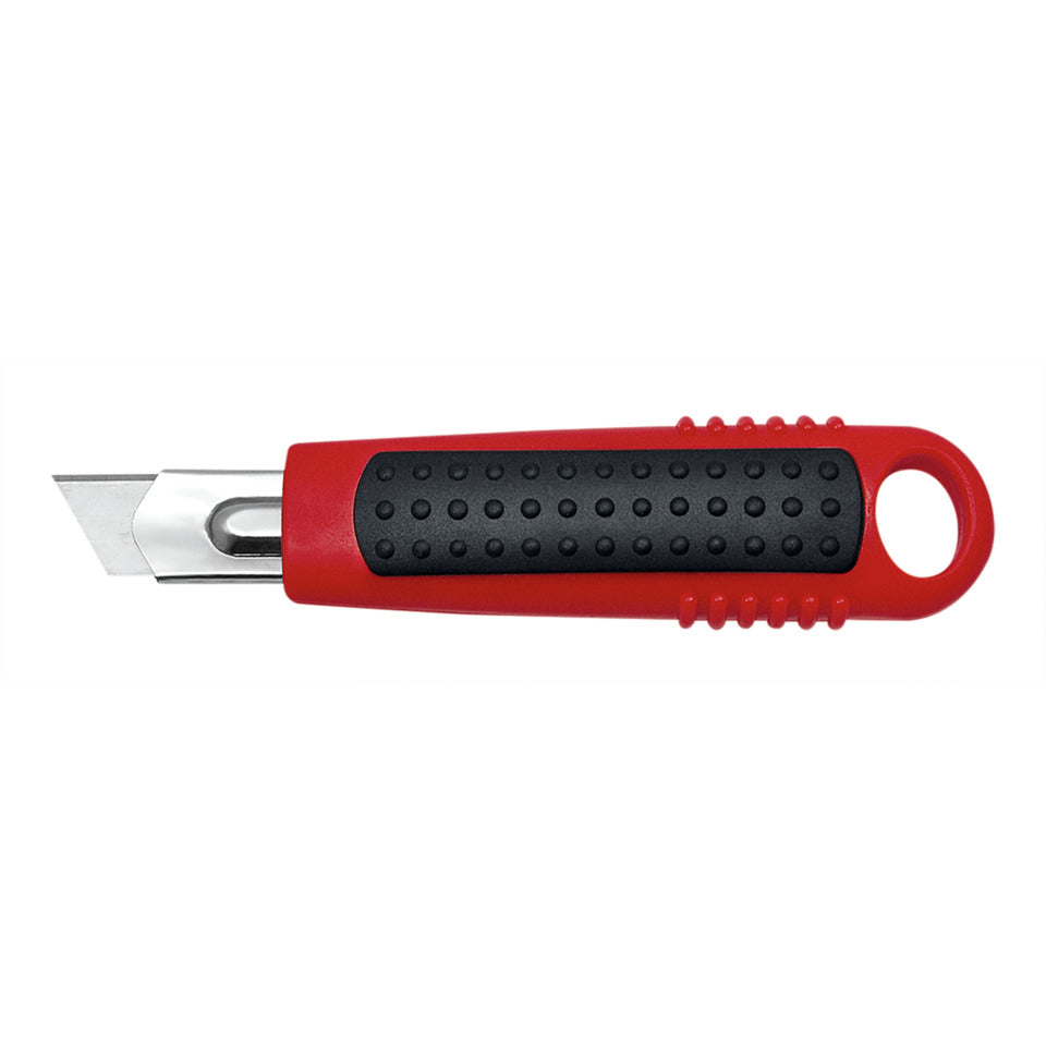Cutter Safety Standard, Trapezklinge, automatischer Klingenrückzug Rechtshänder/Linkshänder, Kunststoffgehäuse, inkl. 2 Ersatzklingen, rot WEDO 78800 WEDO 78800 Standard