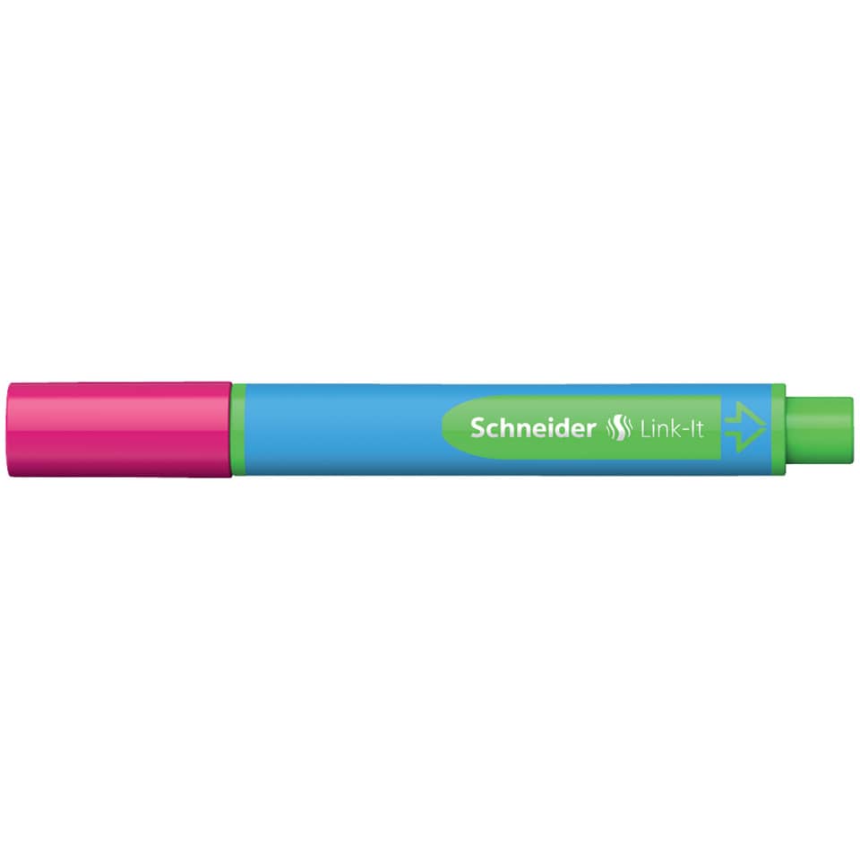 Kugelschreiber Slider Link-It, Kappenmodell, XB, pink, Schaftfarbe: cyan SCHNEIDER 50-154509 SCHNEIDER 154509