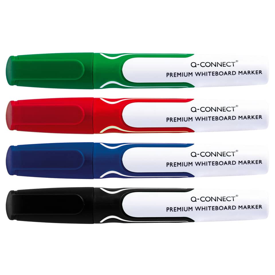 Whiteboardmarker Premium, 3mm, Rundspitze, 4 Stück, sortiert Q-CONNECT KF11169 Q-CONNECT KF11169 Rundspitze