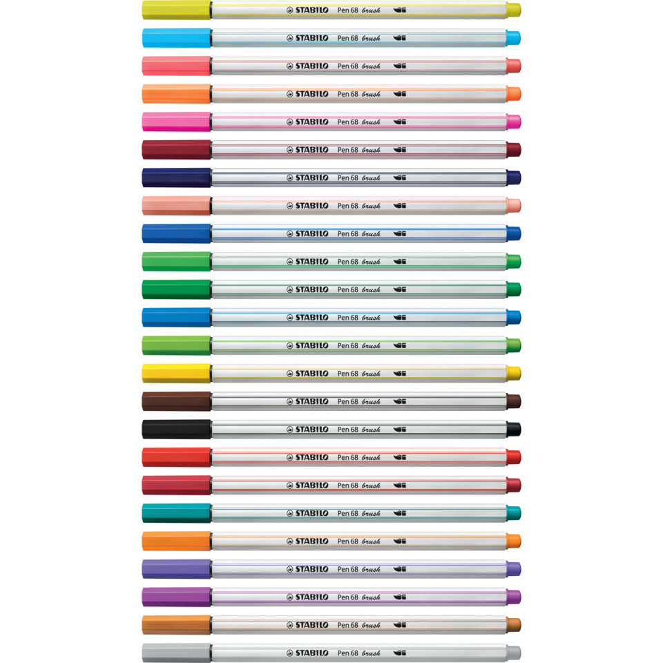 Faserschreiber mit Pinselspitze Pen 68 brush, mittelgrau STABILO 568/95