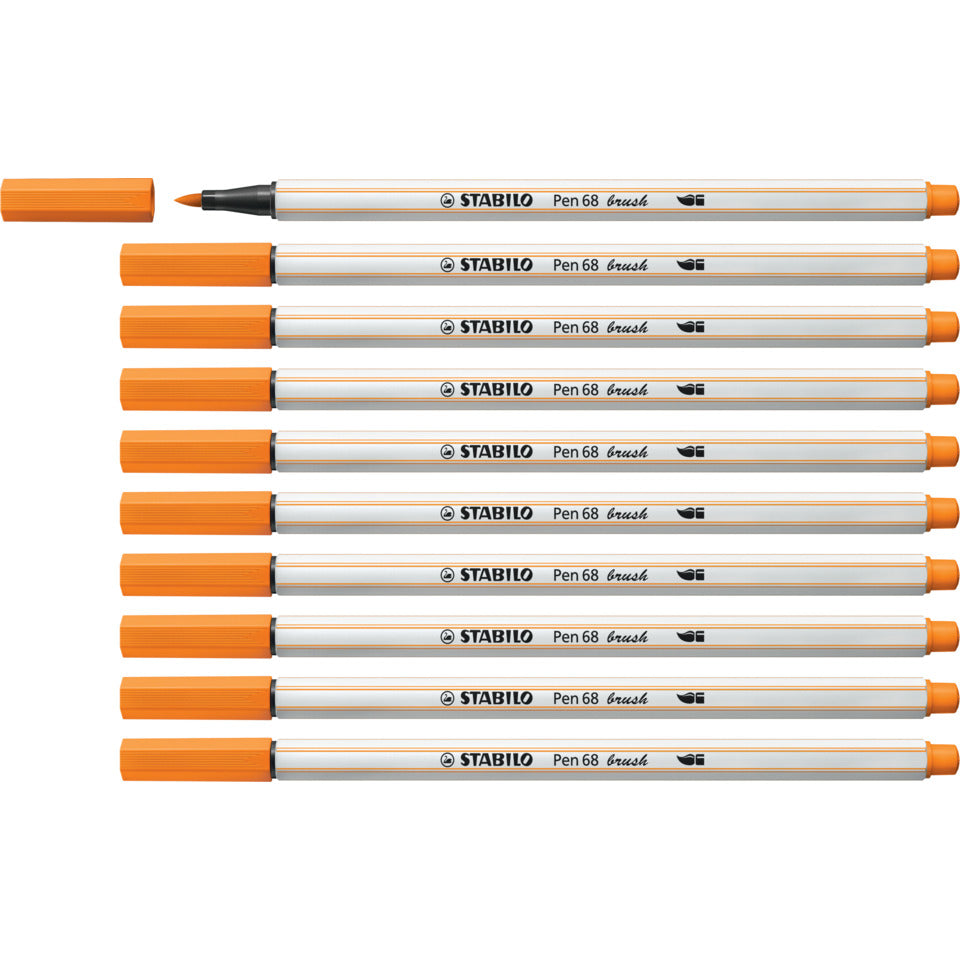 Faserschreiber mit Pinselspitze Pen 68 brush, orange STABILO 568/54