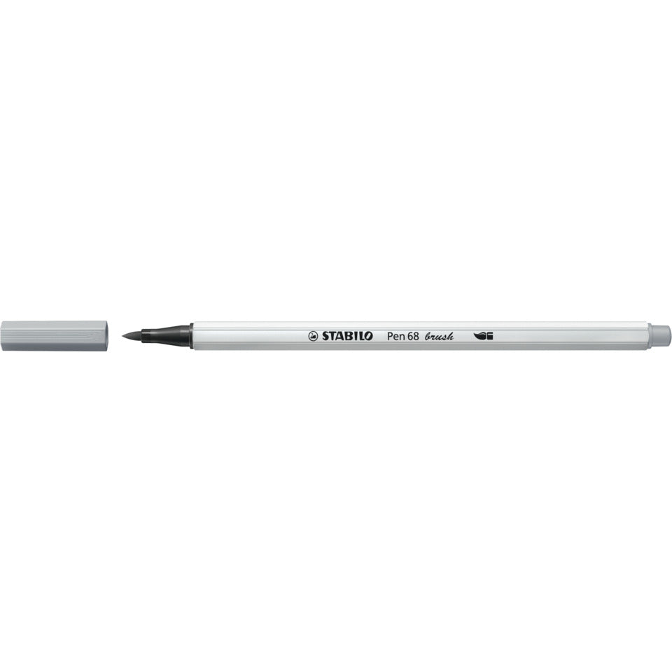 Faserschreiber mit Pinselspitze Pen 68 brush, mittelgrau STABILO 568/95
