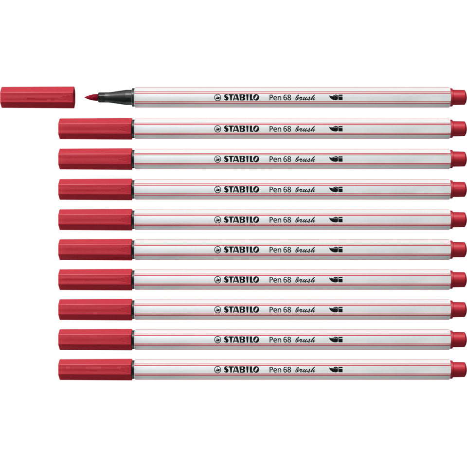 Faserschreiber mit Pinselspitze Pen 68 brush, dunkelrot STABILO 568/50