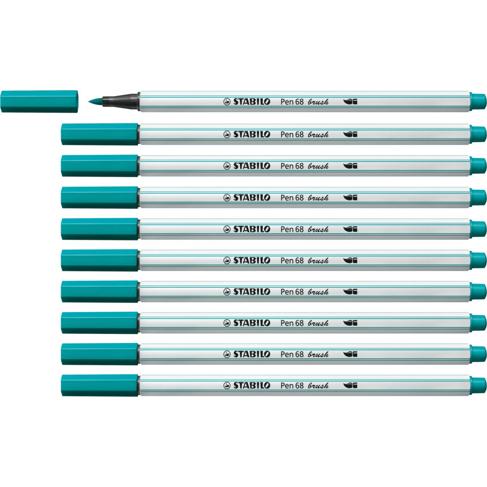 Faserschreiber mit Pinselspitze Pen 68 brush, türkisblau STABILO 568/51