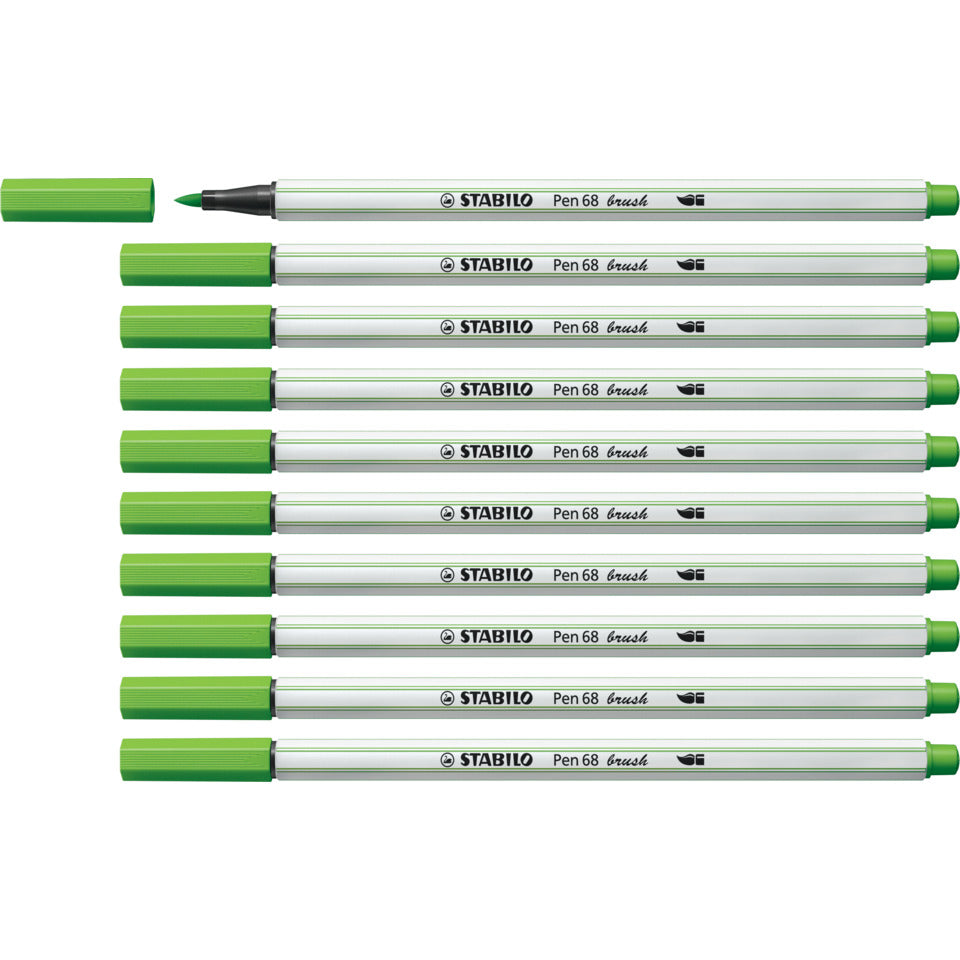 Faserschreiber mit Pinselspitze Pen 68 brush, laubgrün STABILO 568/43