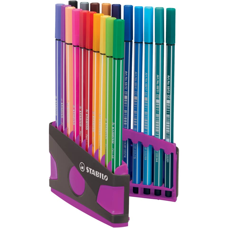 Fasermaler Pen 68 ColorParade, anthrazit/pink mit 20 Stiften STABILO 6820-04-03 STABILO 6820-04-03 ColorParade