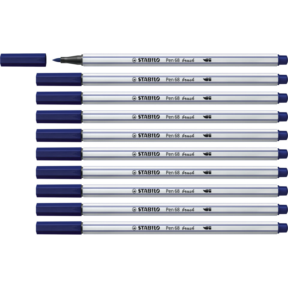 Faserschreiber mit Pinselspitze Pen 68 brush, preußischblau STABILO 568/22