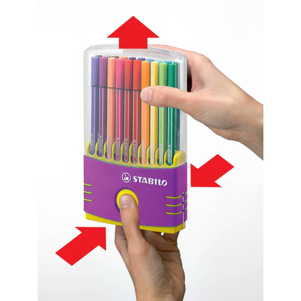 Fasermaler Pen 68 ColorParade, anthrazit/pink mit 20 Stiften STABILO 6820-04-03 STABILO 6820-04-03 ColorParade