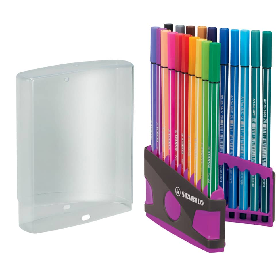 Fasermaler Pen 68 ColorParade, anthrazit/pink mit 20 Stiften STABILO 6820-04-03 STABILO 6820-04-03 ColorParade