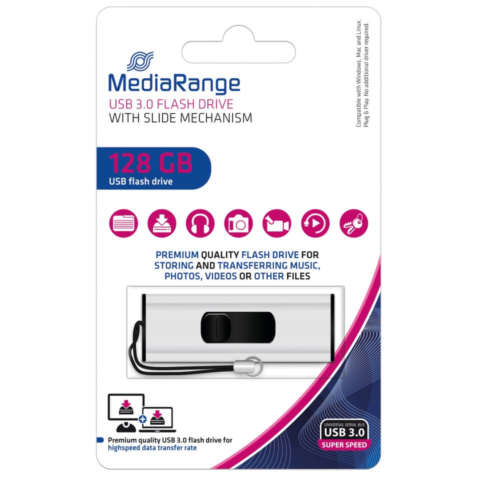 USB Stick 3.0 super speed, 128 GB MEDIARANGE MR918