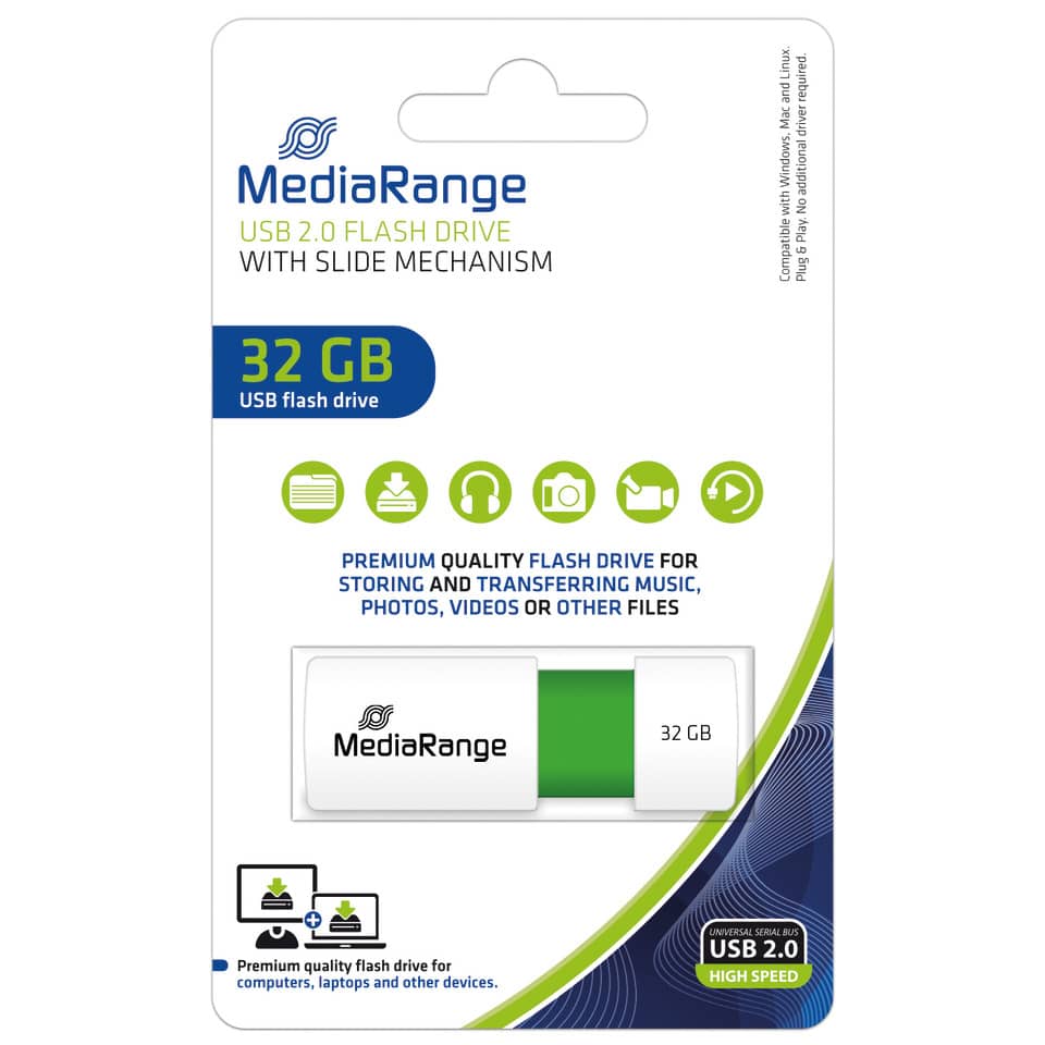 USB Stick 2.0, 32 GB, grün MEDIARANGE MR973 MEDIARANGE MR973 2.0