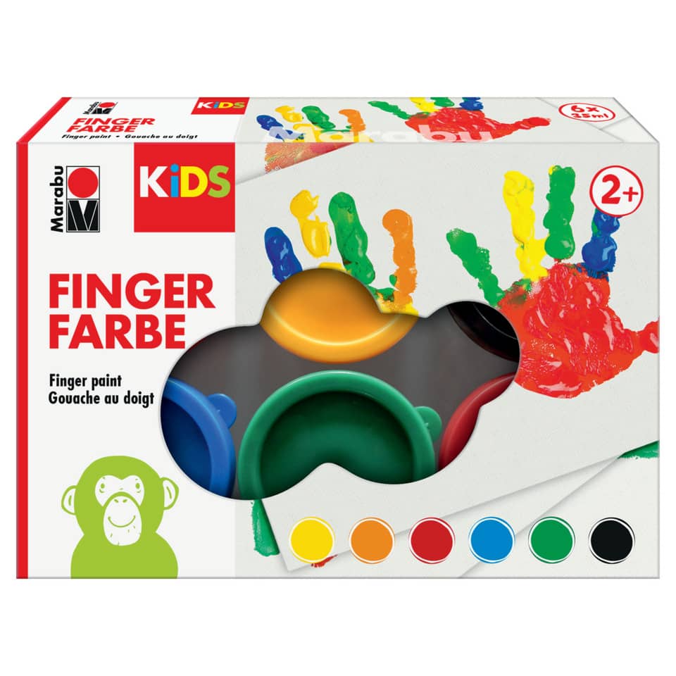 Fingerfarbe Kids 6 Stück sortiert   35ml MARABU 0303000050800 MARABU 03030 000 50800 35ml
