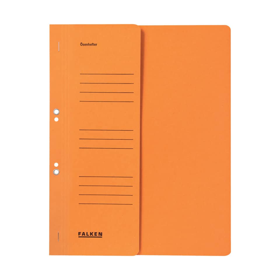 Ösenhefter, A4, 250 g/m², halber Deckel, kfm. Heftung, Manilakarton, orange FALKEN 80000516 FALKEN  80000516