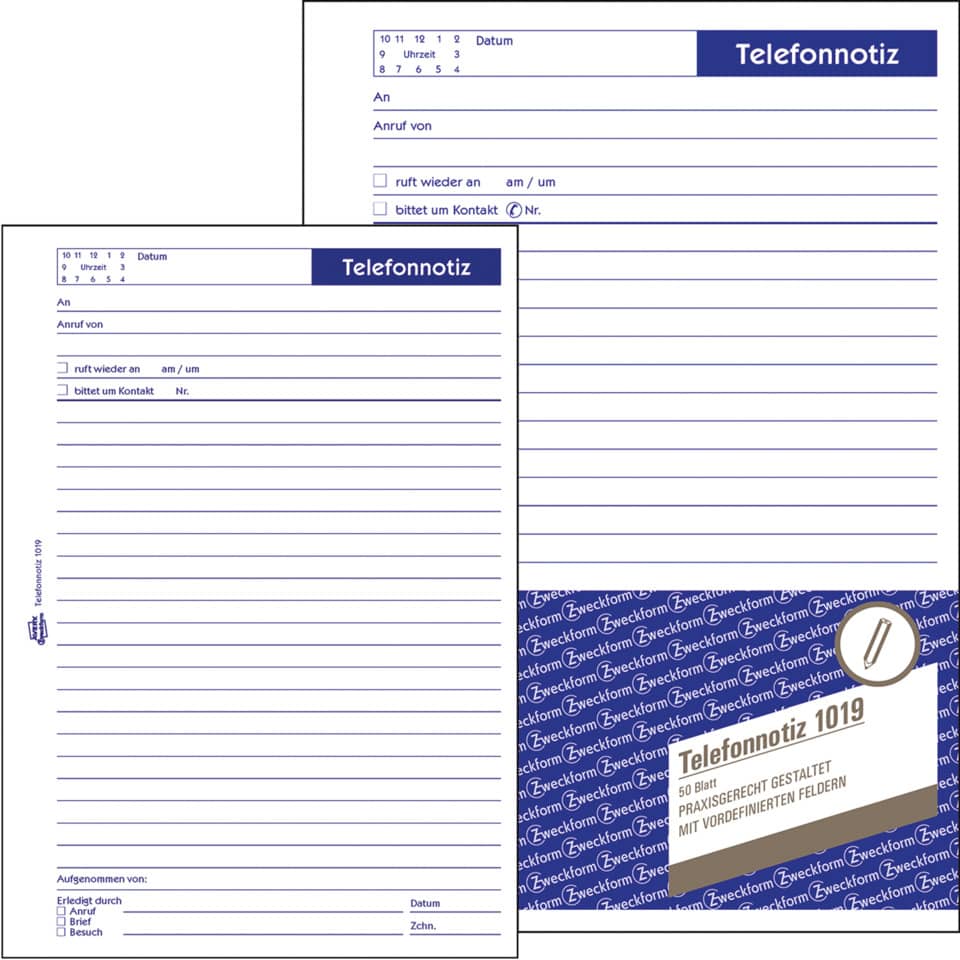 Telefonnotiz, A5, 50 Blatt AVERY ZWECKFORM 1019