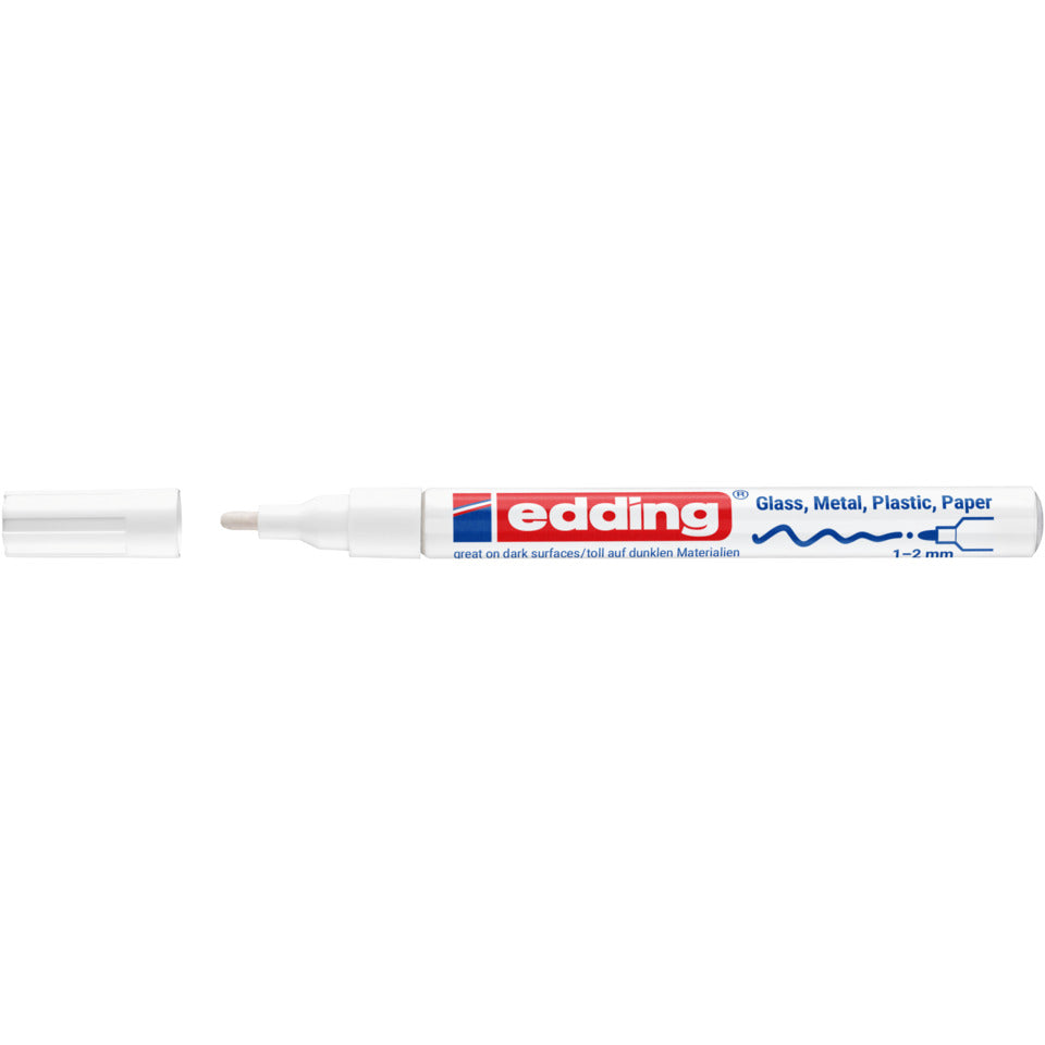 Glanzlackmarker 751, 1-2mm, Rundspitze, weiß EDDING 751-9-049