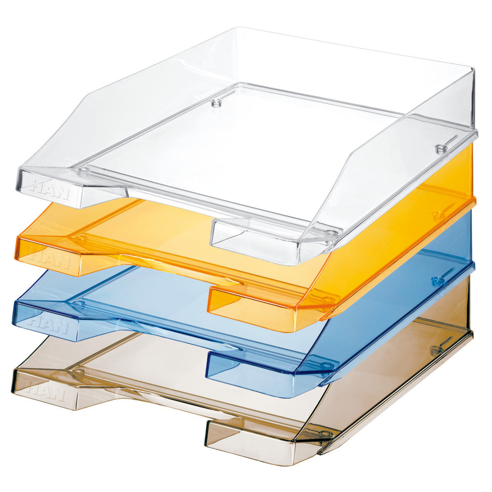 Briefablage KLASSIK, DIN A4/C4, stapelbar, stabil, transparent-orange HAN 1026-X-28D