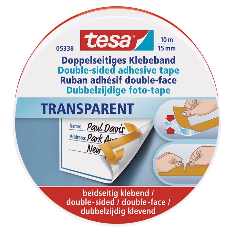 Doppelklebeband, 15mmx10m TESA 05338-00000-01 TESAFIX 05338-00000-01 rote Dose