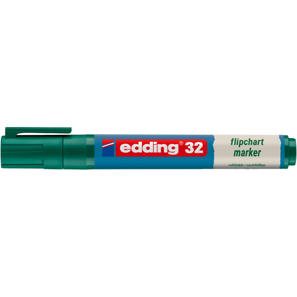 Flipchartmarker 32 EcoLine, 1,5-3mm, Keilspitze, grün EDDING 32-004 EDDING 32-004 nachfüllbar Keilspitze