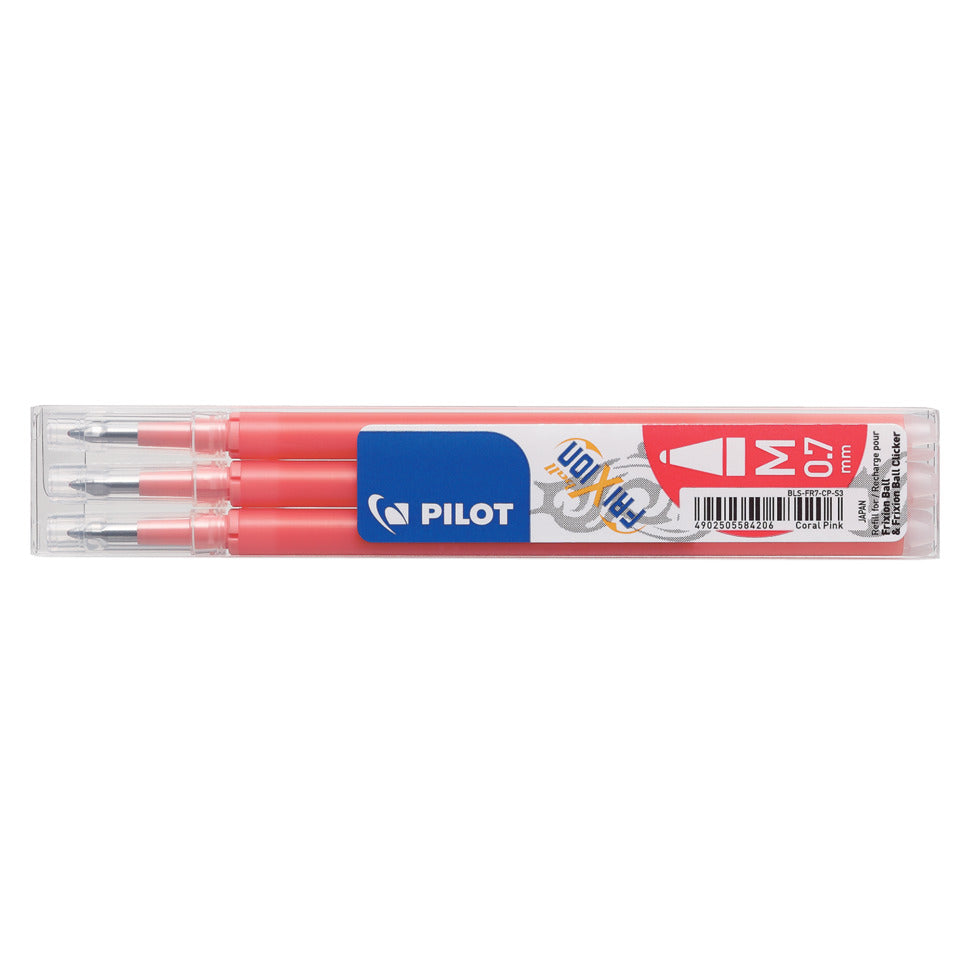 Tintenrollermine FriXion Ball/Clicker, 0,4mm, 3 Stück, koralle PILOT BLS-FR7-CP-S3 PILOT BLS-FR7-CP-S3 2261019F