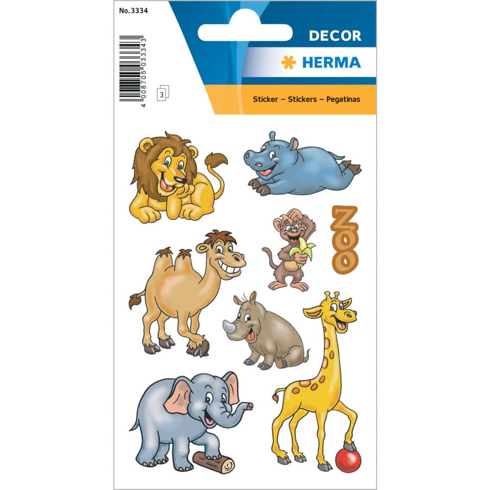 Sticker Zootiere, 24 Stück HERMA 3334 HERMA 3334 Decorsticker