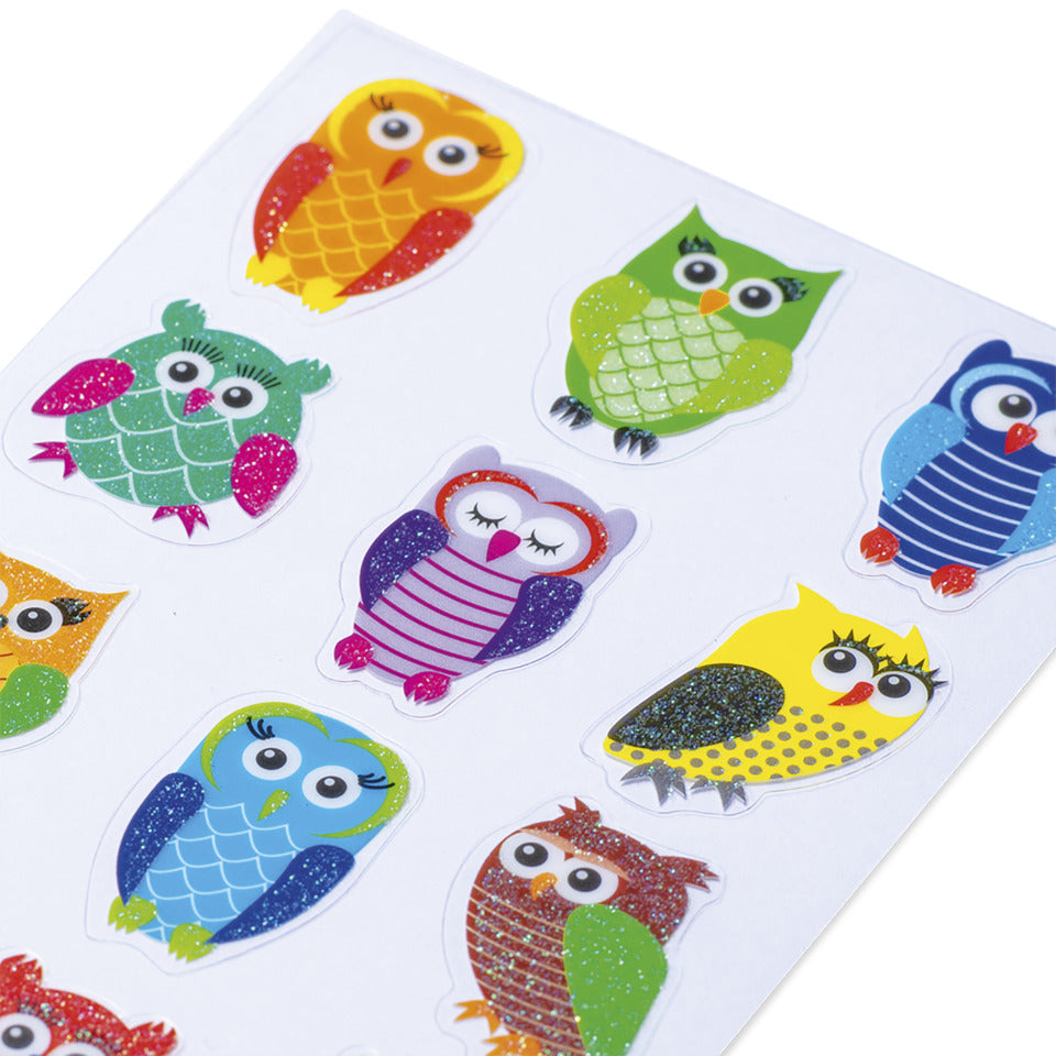 Sticker Eulen, Folie beglimmert, 12 Stück HERMA 3224 HERMA 3224 Magicsticker Folie m. Glimmer