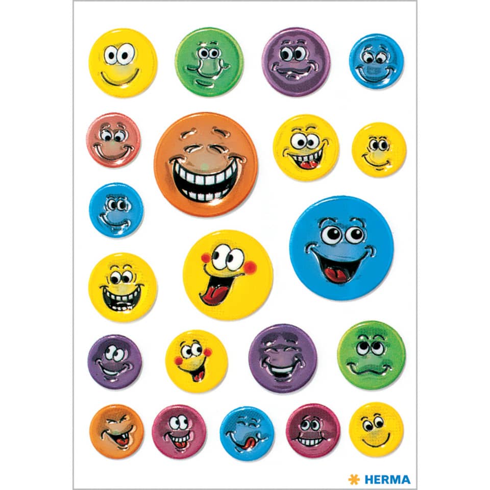 Sticker Gesichter, geprägt, 21 Stück HERMA 6153 HERMA 6153 Magicsticker