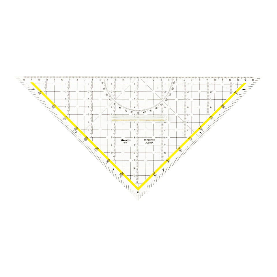 TZ-Dreieck 32.5 cm, mit Griff, Facette an Hypotenuse, Tuschenoppen ARISTO AR1648/2