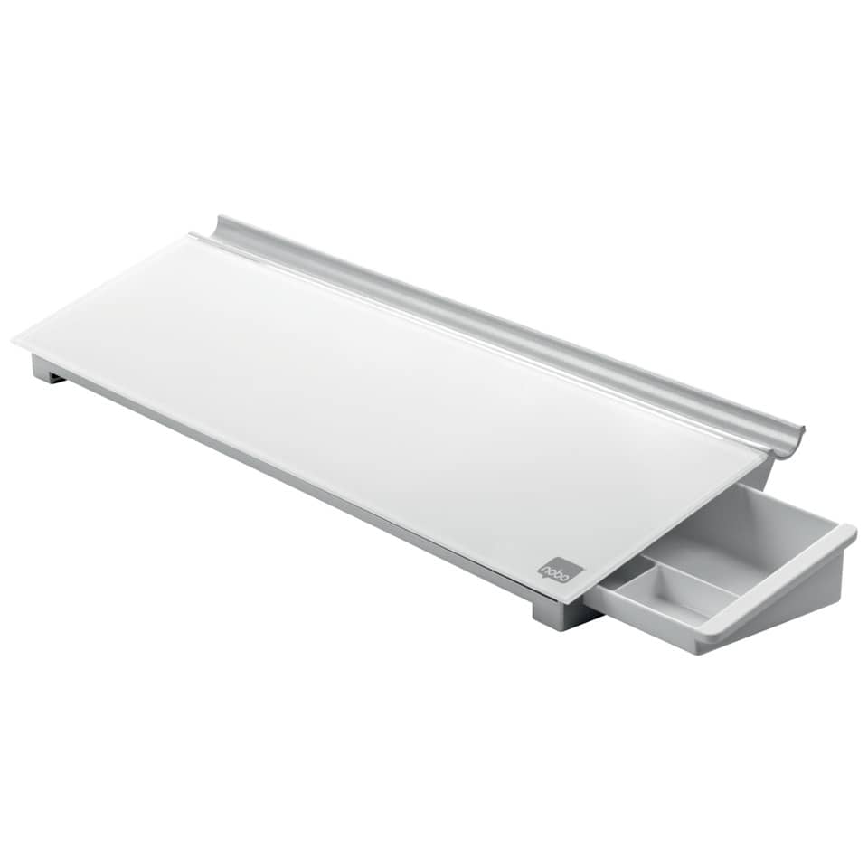 Glas Desktop-Memoboard, Glas/Aluminium, 460 x 140 x 60 mm, weiß NOBO 1905174