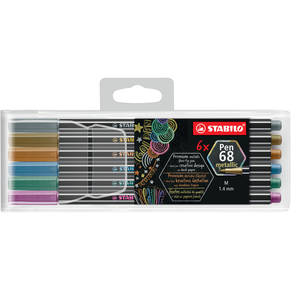 Fasermaler Pen 68 metallic, 1,4 mm (M), 6er Etui STABILO 6806/8-11-01