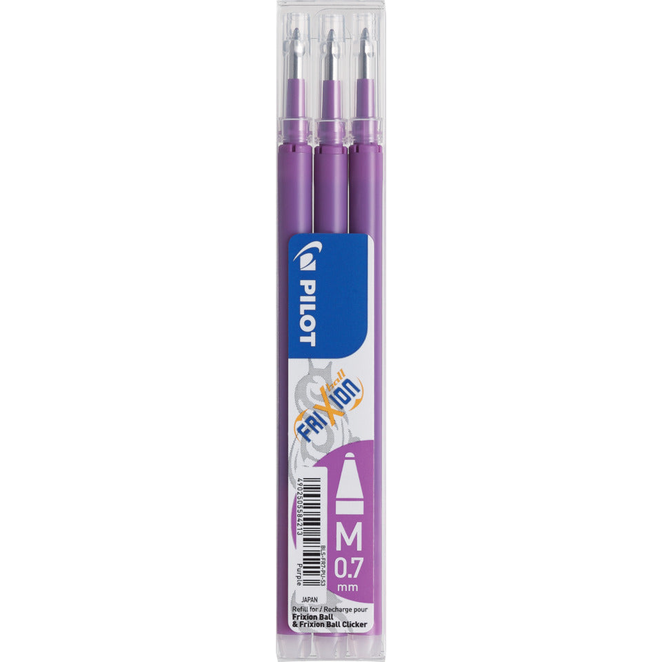 Tintenrollermine FriXion Ball/Clicker, 0,4mm, 3 Stück, purple PILOT BLS-FR7-PU-S3 PILOT BLS-FR7-PU-S3 2261028F