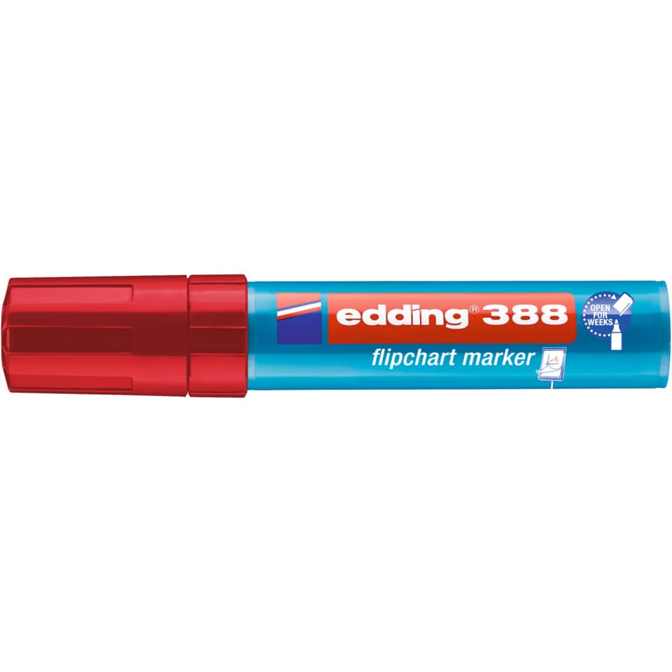 Flipchartmarker 388, 4-12mm, Keilspitze, rot EDDING 388-2 EDDING 4-388002  Keilspitze