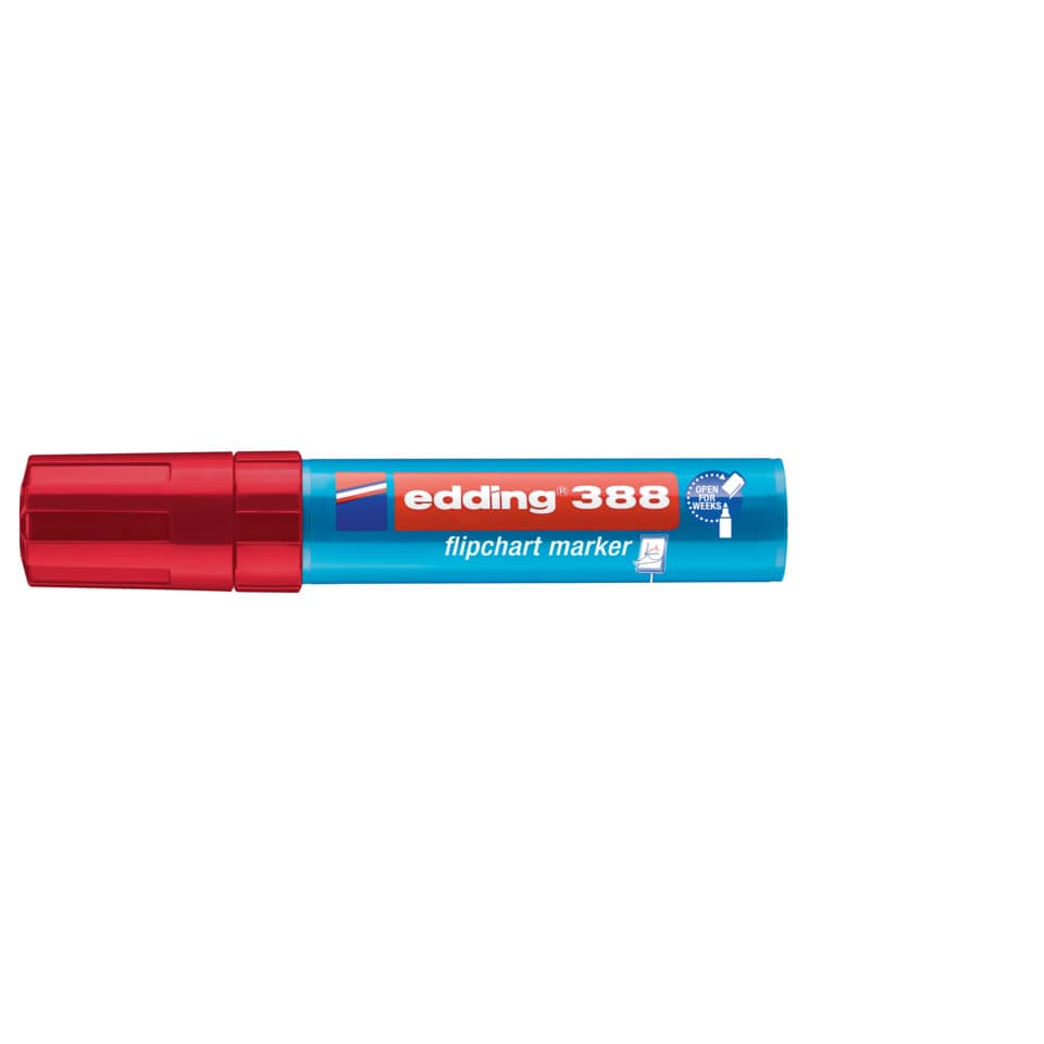 Flipchartmarker 388, 4-12mm, Keilspitze, rot EDDING 388-2 EDDING 4-388002  Keilspitze
