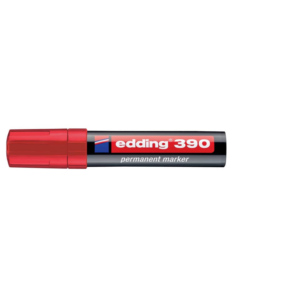 Permanentmarker 390, Keilspitze, nachfüllbar, 4-12mm, rot EDDING 390-002 EDDING 390-002 Keilspitze nachfüllbar