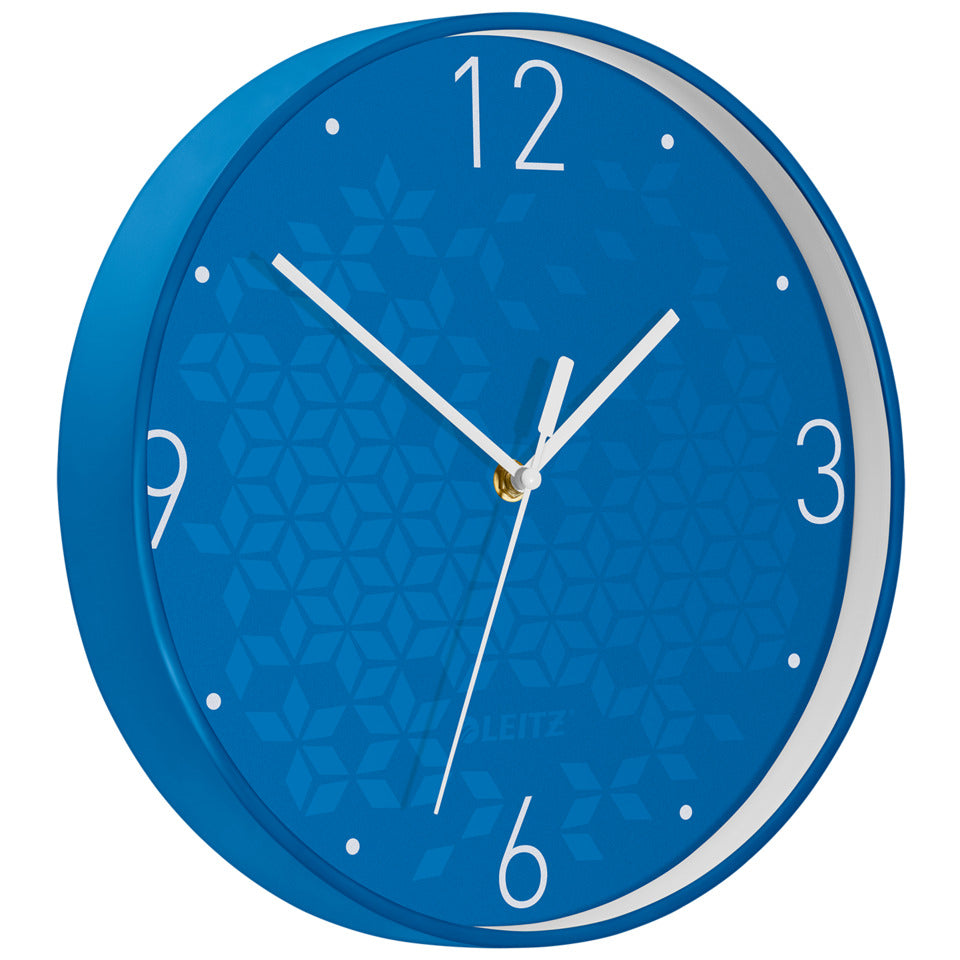 Wanduhr WOW, Kunststoff, 29 cm, blau LEITZ 9015-00-36