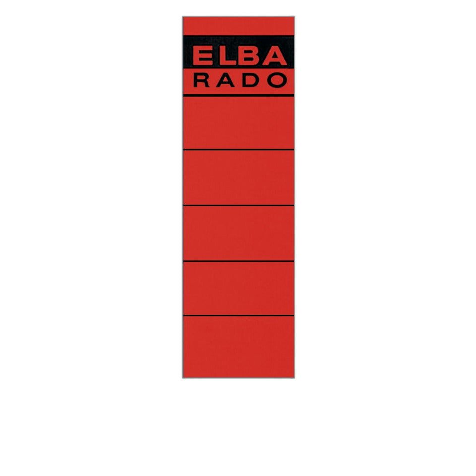 Ordnerrückenschild rado selbstklebend, 59 x 190 mm, kurz/breit, 10 Stück, rot ELBA 100420950 ELBA 100420950 04617RO SK 10ST