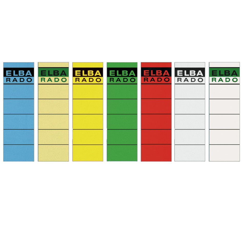 Ordnerrückenschild rado selbstklebend, 59 x 190 mm, kurz/breit, 10 Stück, weiß ELBA 100551826 ELBA 100551826 04617WE SK 10ST