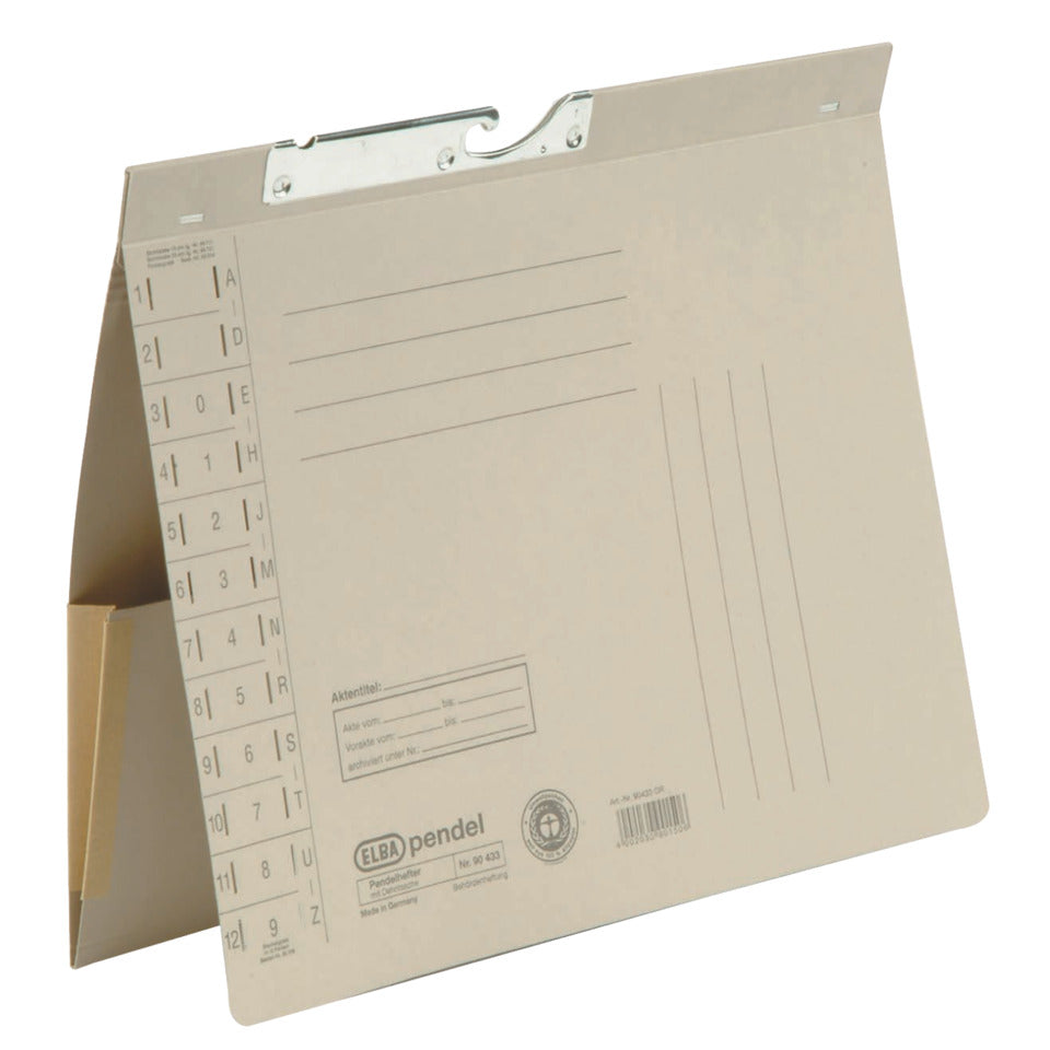 Pendelhefter mit Dehntasche, 320g/m², Amtsheftung, grau ELBA 100570021