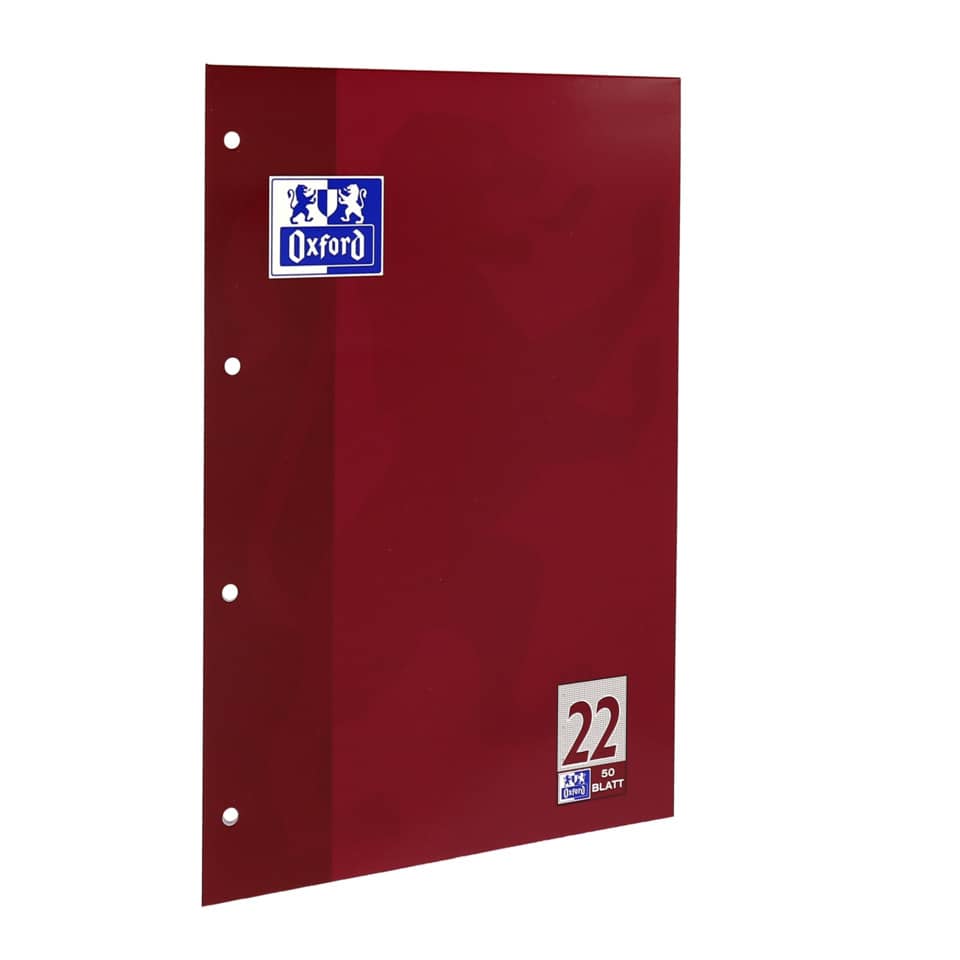 Schulblock, A4, 90g/m², 50 Blatt, Lin.22, kariert ohne Rand OXFORD 100050348