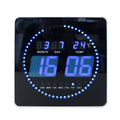 Wanduhr LED FLO schwarz mit Datums-, Wochentags- und Temperaturanzeige UNILUX 400124566 UNILUX 400124566 Flo Digital