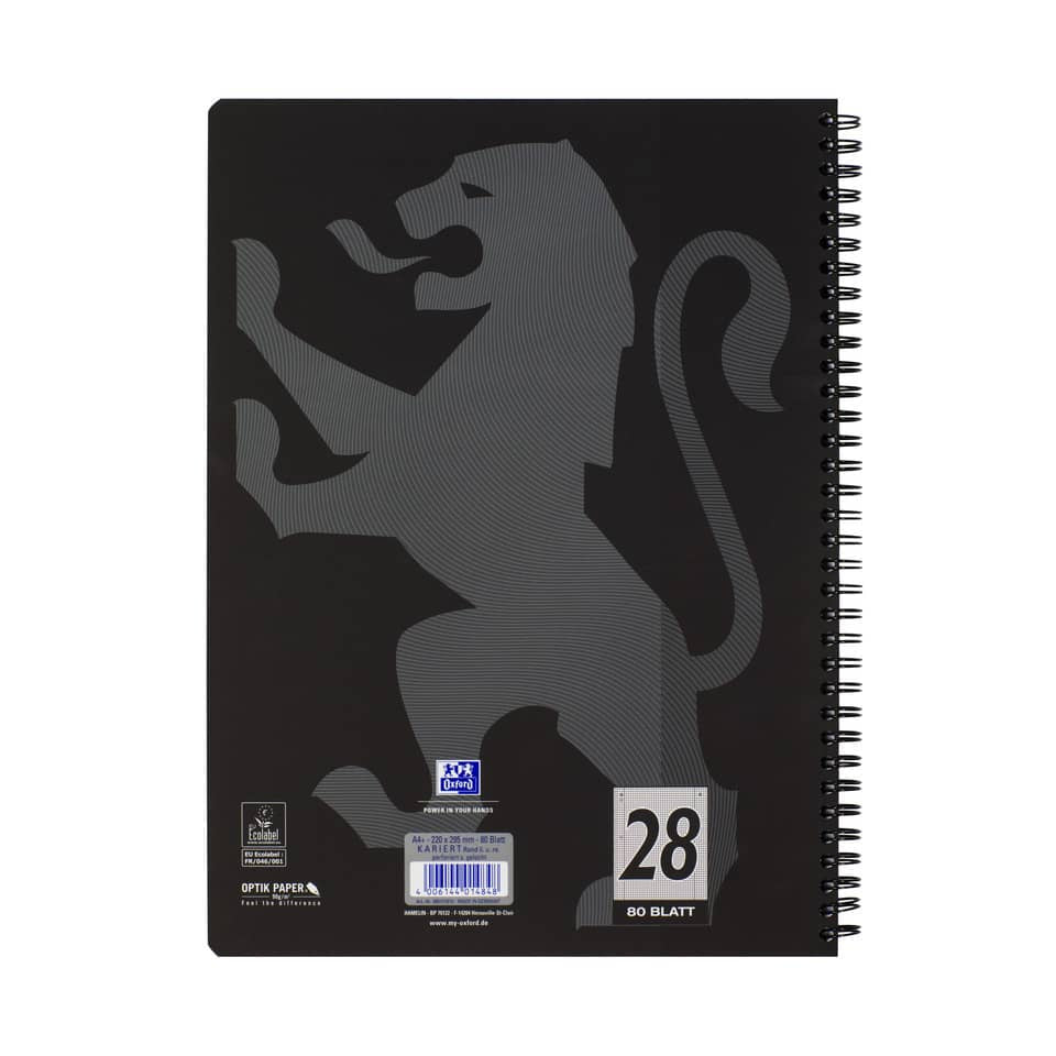 Collegeblock Touch, A4+, 80 Blatt, Lin.28, kariert, schwarz OXFORD 400121610 OXFORD 400121610 Touch