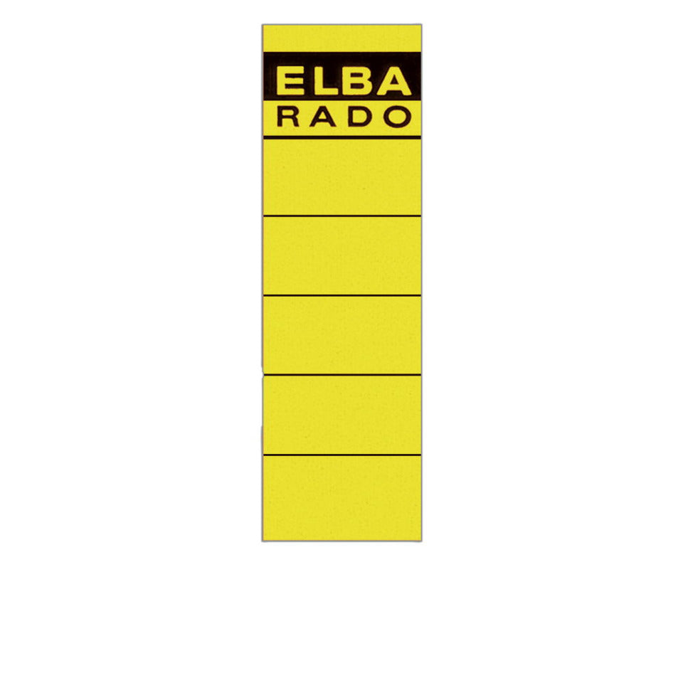 Ordnerrückenschild rado selbstklebend, 59 x 190 mm, kurz/breit, 10 Stück, gelb ELBA 100420949 ELBA 100420949 04617GB SK 10ST