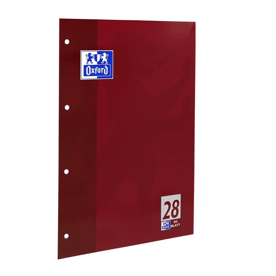 Schulblock, A4, 90g/m², 50 Blatt, Lin.28, kariert mit Rand/beidseitig OXFORD 100050353 OXFORD 100050353 90g